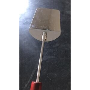 Vintage Heuck USA 18" Long Wood Handle Barbecue Grill Spatula Meat Flipper RED